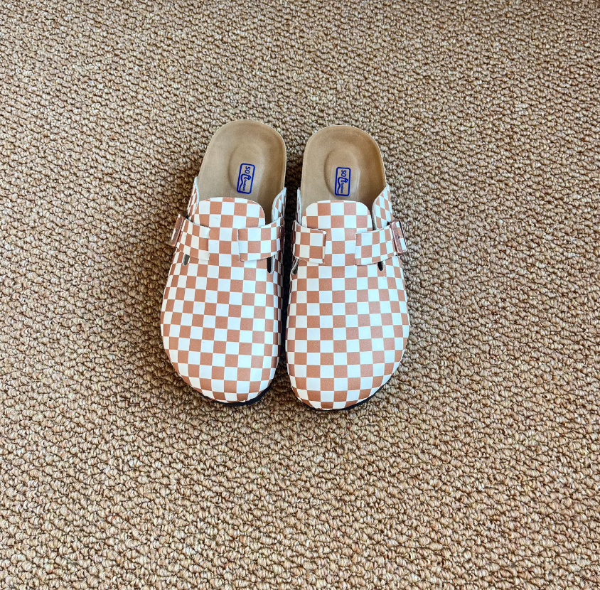 New Summer Trend Leather Ultra-Soft Checkered Half-Sling Sandals