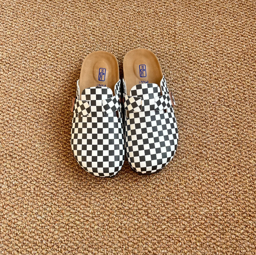 New Summer Trend Leather Ultra-Soft Checkered Half-Sling Sandals